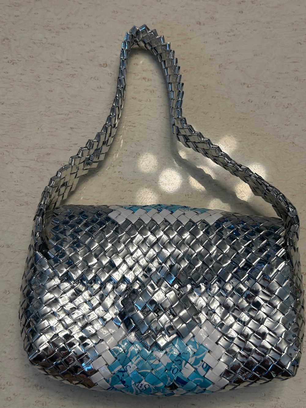 Woven Metallic gum wrapper purse
